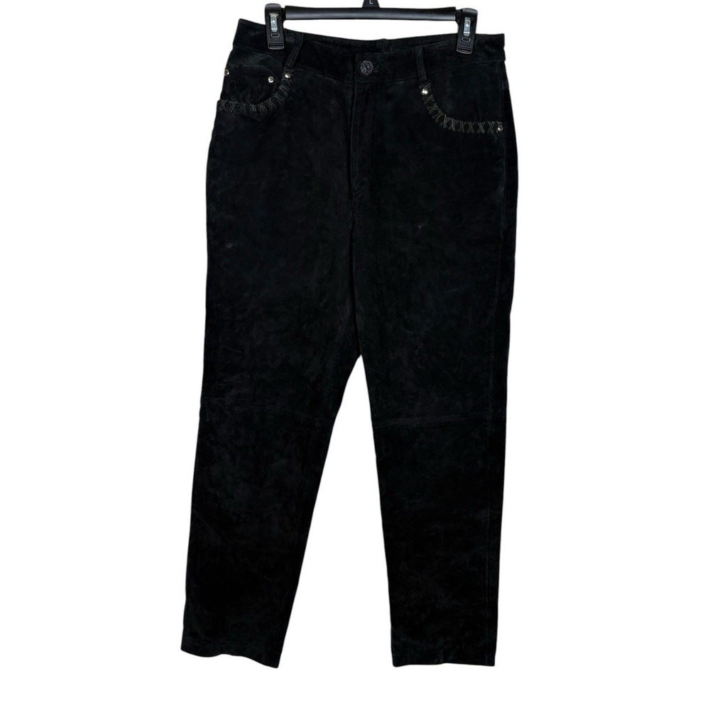 Saddle Ridge Black Suede Women's Pants Size 9/10 Rodeo Western Cowboy‎ Lined